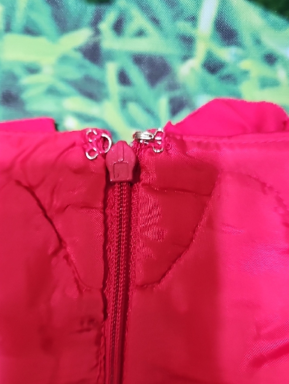 Signature Hot Pink Ruffle Neck Sheath Midi Dress - Picture 4 of 7